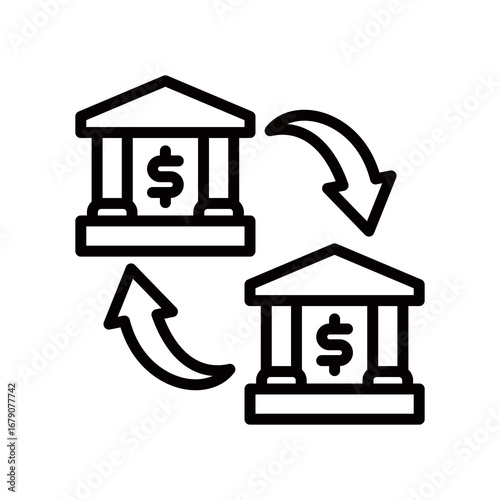 Bank Transfer line icon