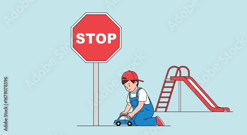 Youngster's Imagination Exploring Playground Safety Rules And Early Childhood Curiosity