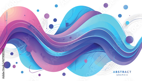 Abstract vector background with dynamic flowing waves and colorful gradient transitions on a clean white backdrop