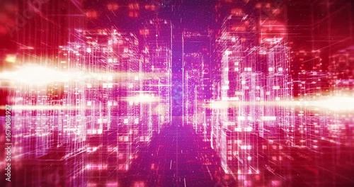 Wallpaper Mural Artificial intelligence city visualization with virtual network lines. Technology Related Abstract Background. Torontodigital.ca