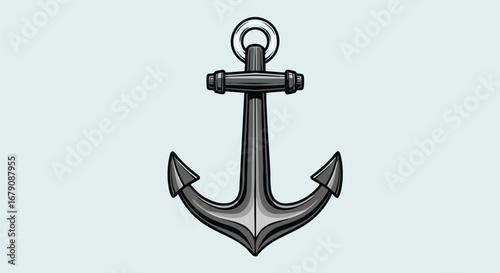 Detailed anchor illustration conveying seafaring symbolism and nautical stability showcasing equipment of the sea symbol and maritime adventure theme
