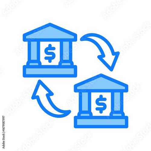 Bank Transfer blue icon 