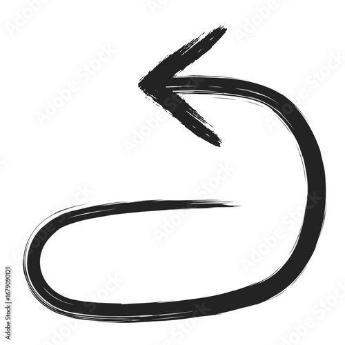 筆書きの矢印単品アイコン　回転