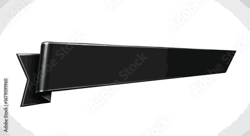 Elegant Black Banner with Subtle Reflections, Ideal for Sophisticated Design Projects, Presentation Elements