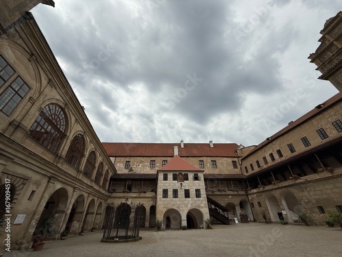 The castle Horsovsky Tyn founded in the half of the 13th century. In 1547, it was rebuilt into a monumental renaissance castle. 