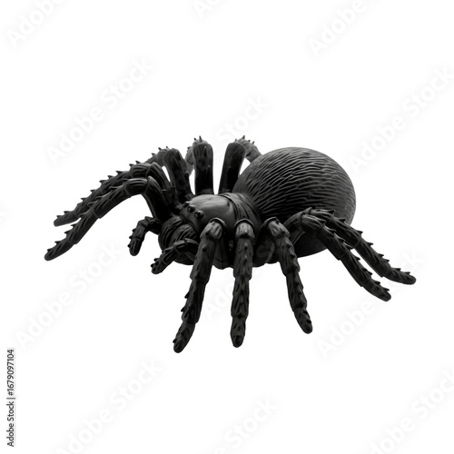Fake rubber spider toy isolated