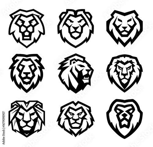 Collection of Stylized Lion Head Logos
