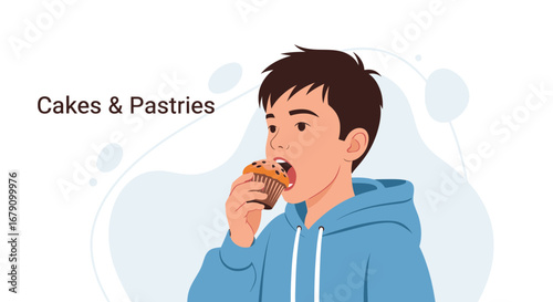 Young Person Tasting A Scrumptious Muffin Sweet Treat, Expressing Pure Delight And Enjoyment