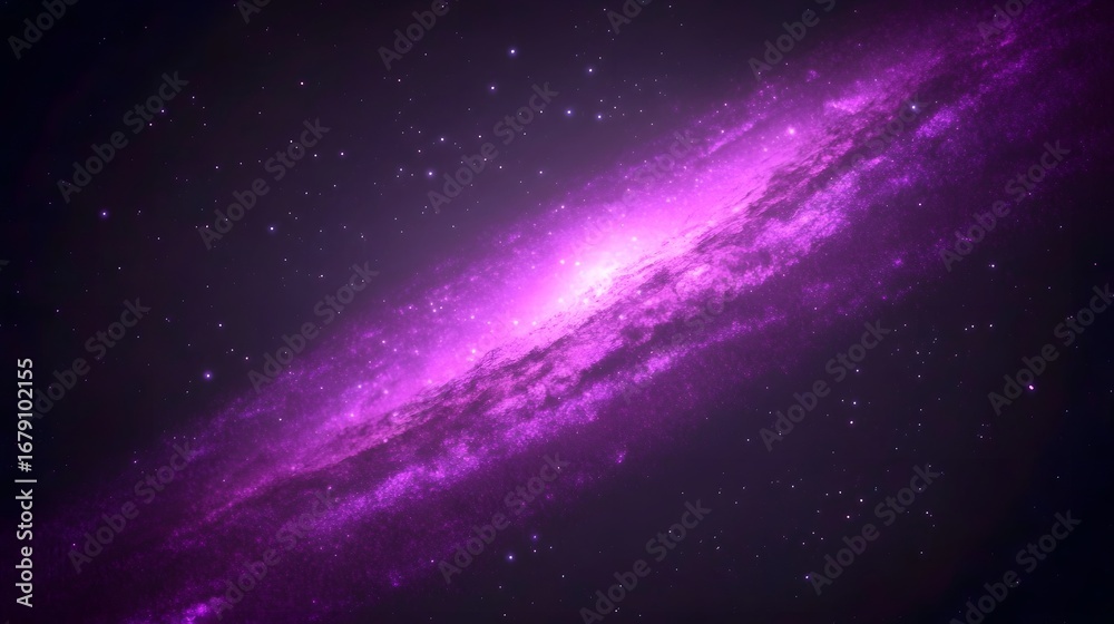 Naklejka premium Stunning Purple Galaxy Spiral Nebula Space Background