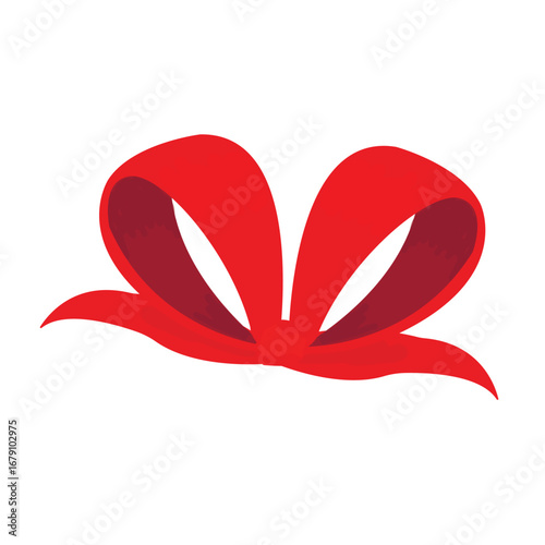 big red bow on white background isolate