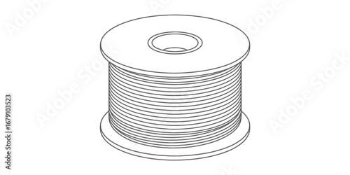 Line drawing of a spool of wire or cable