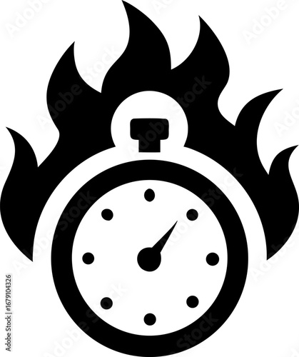 A stopwatch engulfed in flames, symbolizing urgency and time-sensitive business matters.