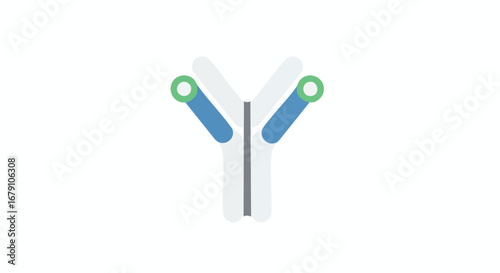 Stylized Antibody Illustration Symbolizing Immunity and Scientific Research Concepts for Medical Visuals