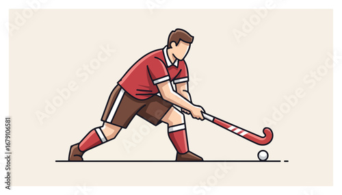 Hockey Player in Action.
