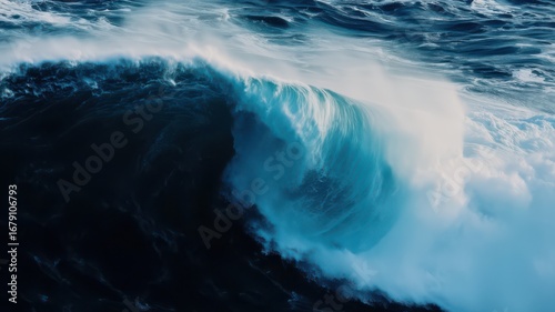 Ocean Giant Wave Landscape Natural Force and Marine Dynamic Scene