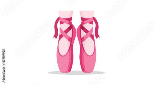 Graceful Steps: A Ballet Dancer's Pink Pointe Shoes Ready for the Stage Performance Preparation, or Rehearsal