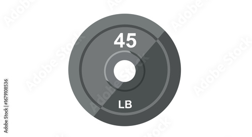 Isolated 45 LB Weight Plate Illustration Emphasizing Fitness Training Equipment and Workout Gear for Strength Conditioning and Muscle Growth