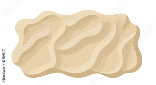 Abstract vector illustration showcasing a stylized sand dune formation with gentle curves and tonal variations expressing natural textures and