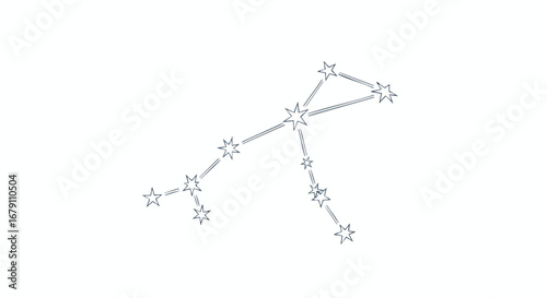 Stylized constellation illustration with interconnected stars on a clean white backdrop ideal for scientific or design projects