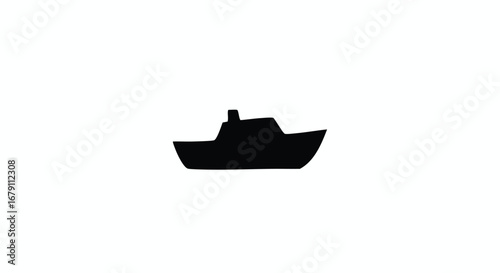 Monochrome maritime vessel silhouette art, nautical minimalist icon in black and white, elegant seafaring transport imagery, for creative design