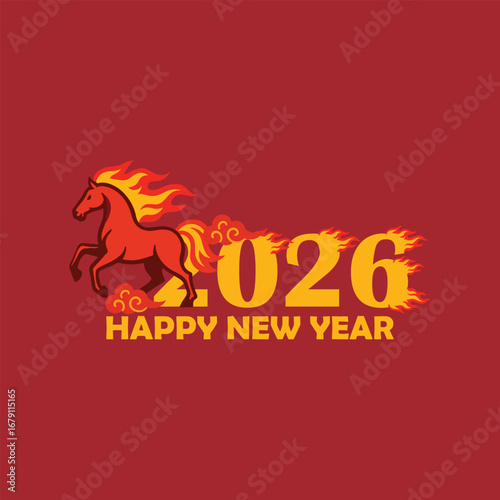 happy 2026 new year,, fire horse chinese new year