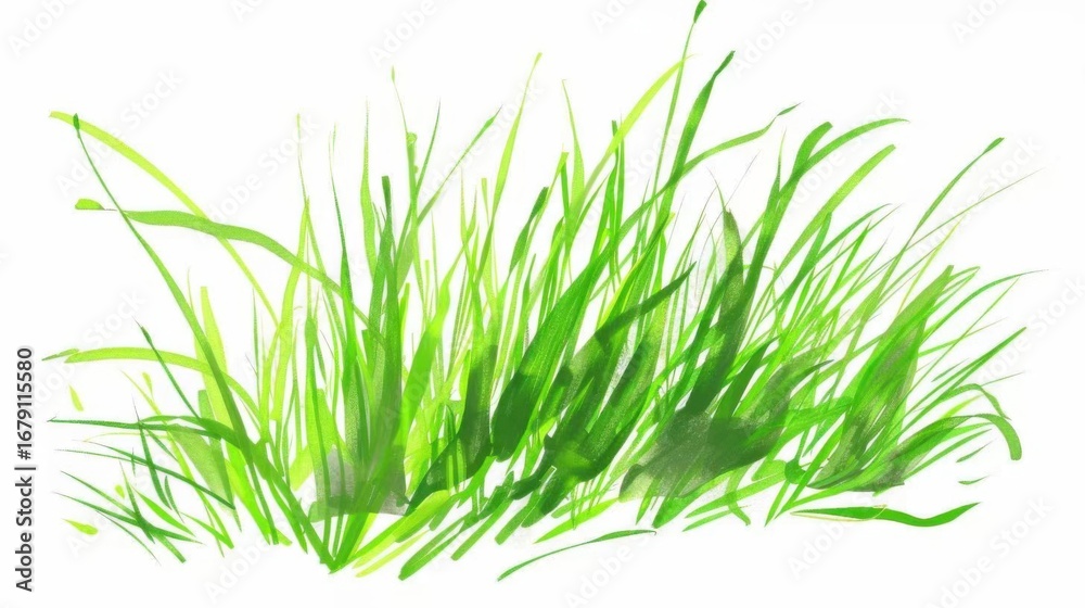 Obraz premium Close-Up of Lush Green Flora: Isolated Moss & Leaf Texture on White Background for Nature Design