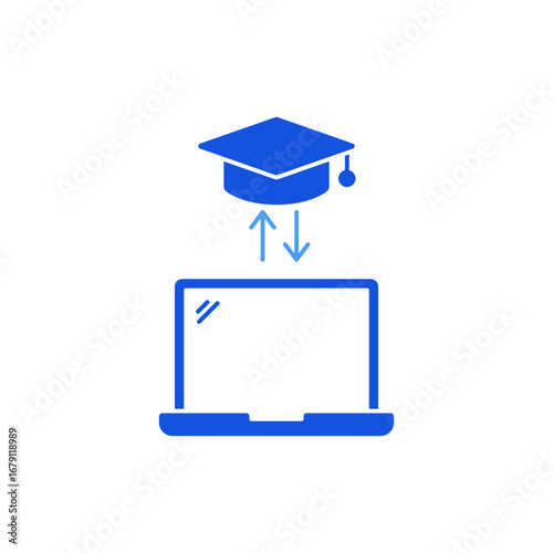 online class icon outline editable stroke line drawing eps