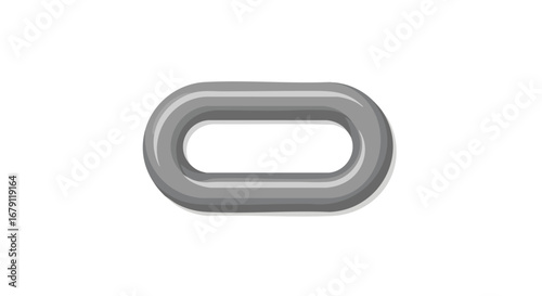 Isolated metallic chain link on white background showcasing industrial strength connection and teamwork concepts in business
