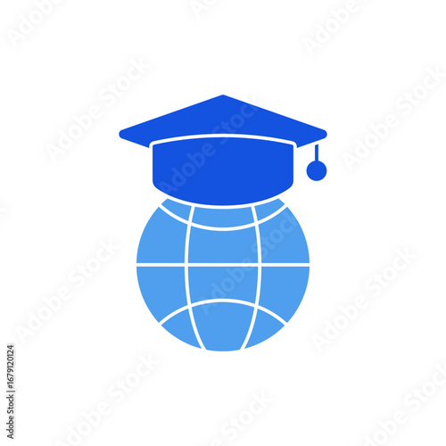 global education icon outline editable stroke line drawing eps
