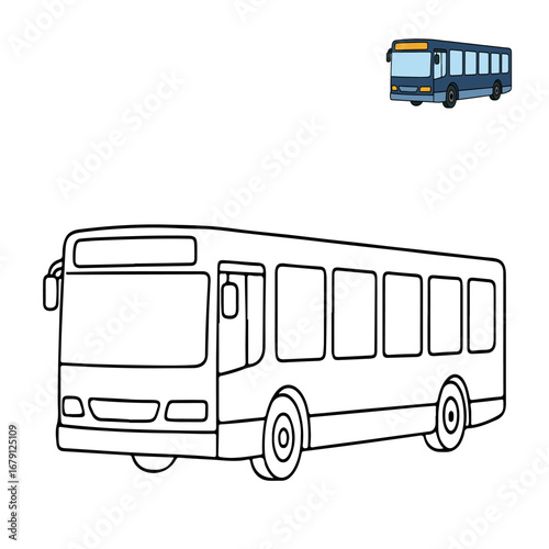 City Bus Transportation Coloring Pages for Children