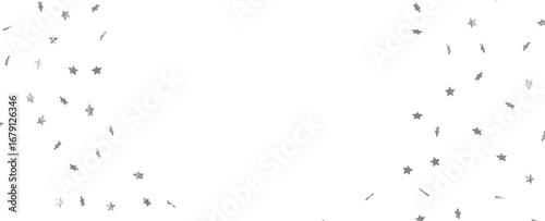 Silver stars border 3d