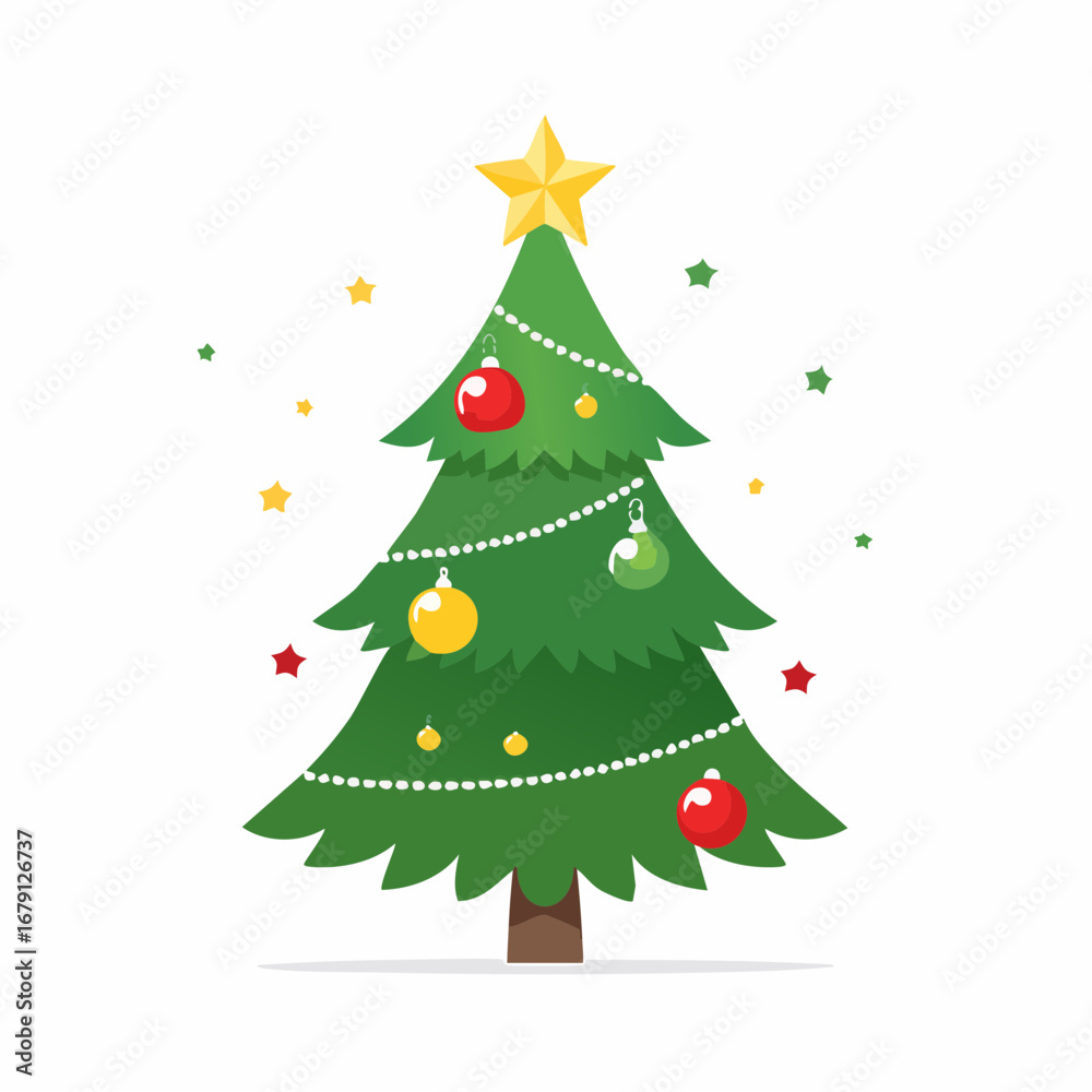 Weihnachtsbaum mit Kugeln und Stern Weihnachtsbaum mit Kugeln und Stern
