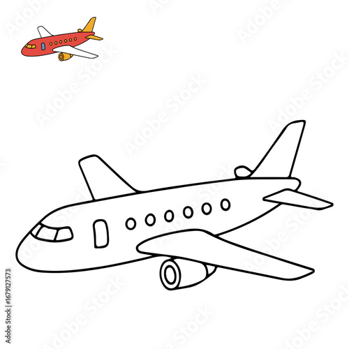 Plane Transportation Coloring Pages for Children