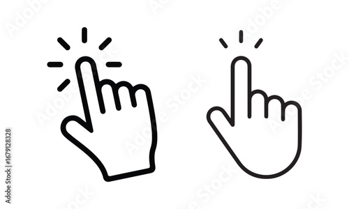 人差し指でクリックするシンプルなベクターアイコンイラスト。ベクターイラスト (Simple vector icon illustration of index finger clicking. Vector illustration). eps file.