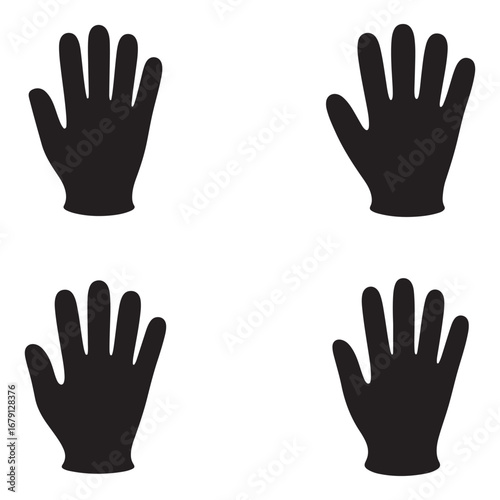 Four Falcon Silhouettes on White Background