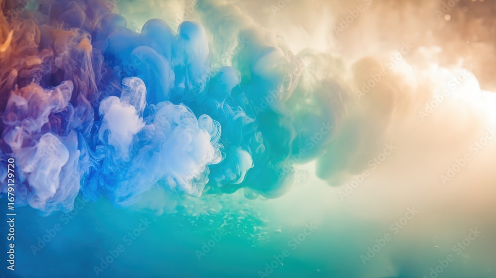 Fototapeta premium Colorful water swirling with vibrant hues creates an artistic display