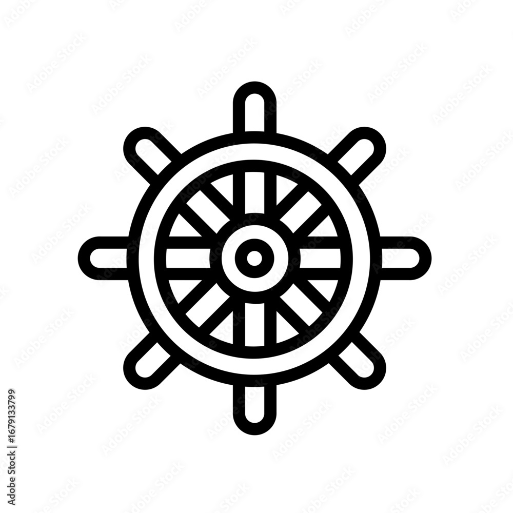 Obraz premium ship steering wheel icon