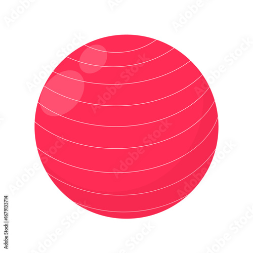 Flat vector fitness ball illustration for workout and gym.