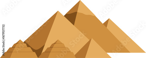 Ancient Egyptian Pyramids Landmark Illustration