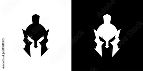 spartan rome soldier helm logo vector