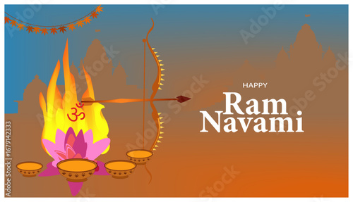 Traditional Ram Navami Puja Greeting Card