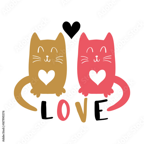 Cute Cats in Love Valentine's Day