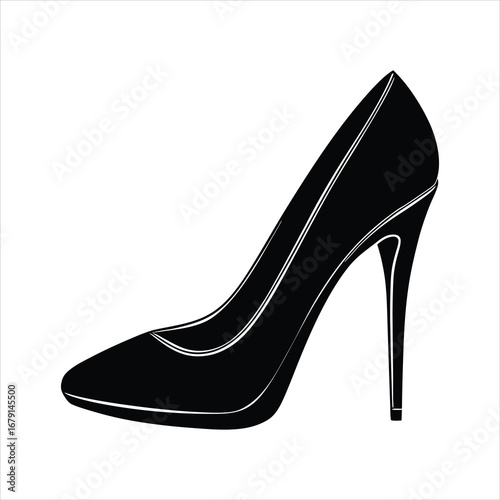 black high heel shoes