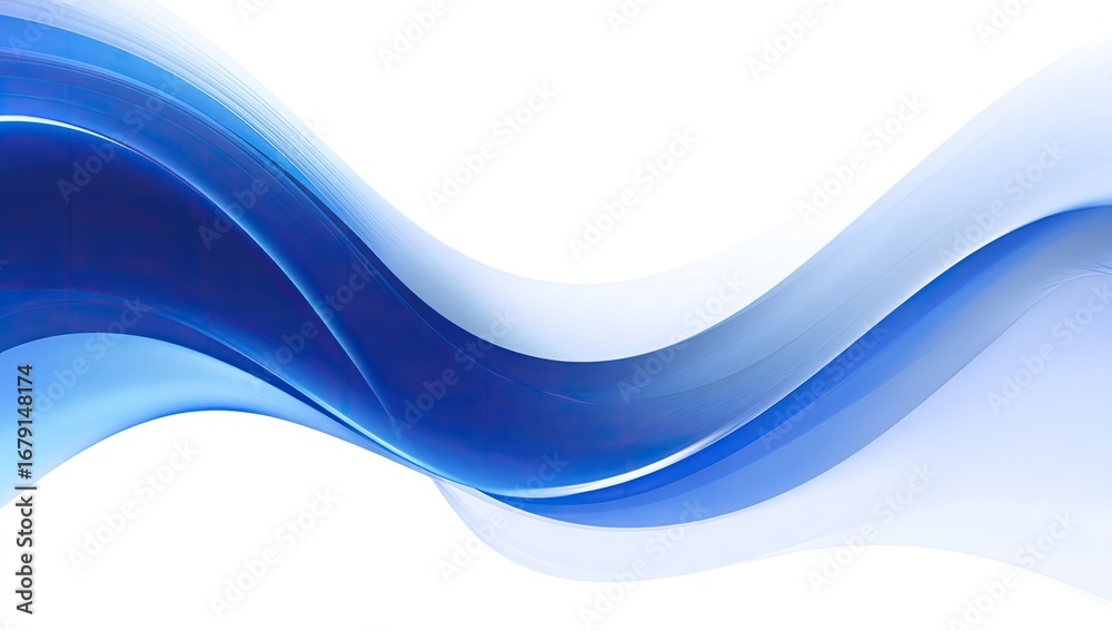 Obraz premium Abstract flowing blue waves on white background