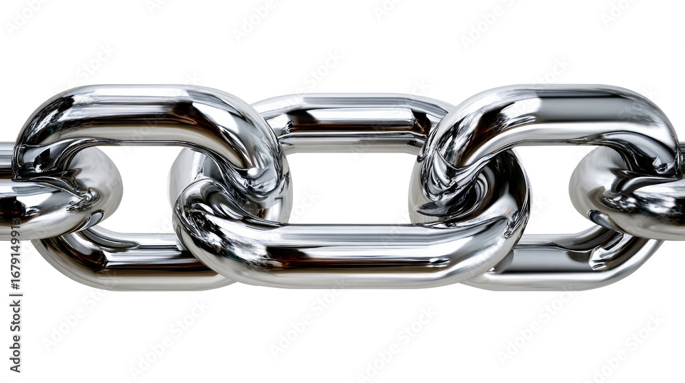 Obraz premium Interlinked Metallic: An artful macro photograph showcases an assortment of robust, shining metal links, symbolizing the sturdy interconnection, synergy, and unwavering power of unity.