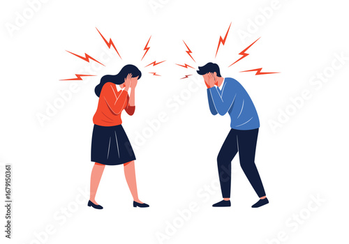 Couple experiencing intense emotional distress and conflict during relationship challenges
