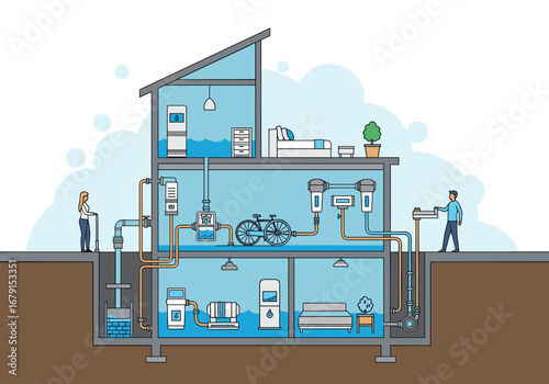 Automated building water supply management system for residential and commercial properties