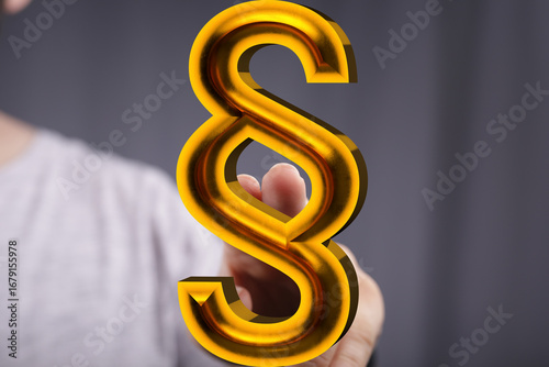 3D golden paragraph symbol,...