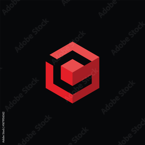 Initial Letter C Hexagon Cube Logo Design Vector Template