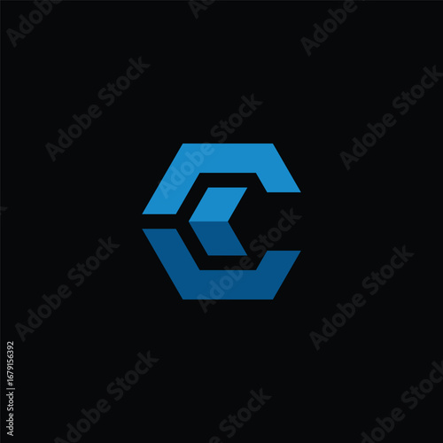 Initial Letter C Hexagon Logo Design Vector Template